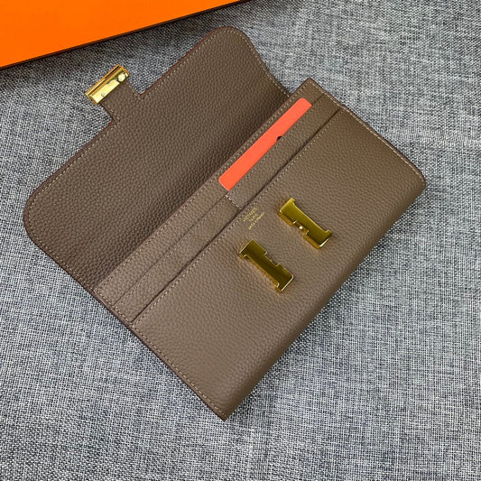 HM Clutch Constance 22 Ash Brown Calfskin GHW