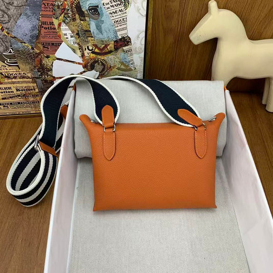 HM Videpoches Crossboby Bag 24cm Orange Togo Leather