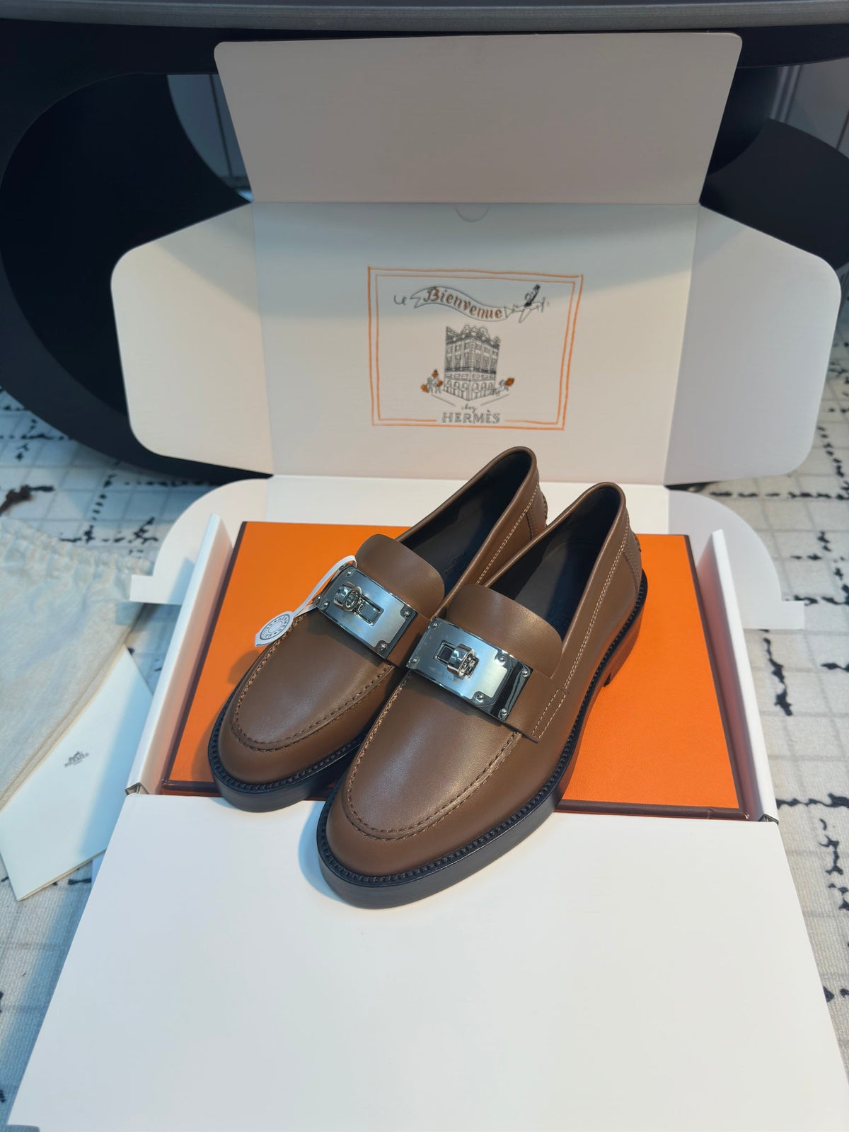 HM Hot Loafer 30mm Brown Coffee Cowhide 970665