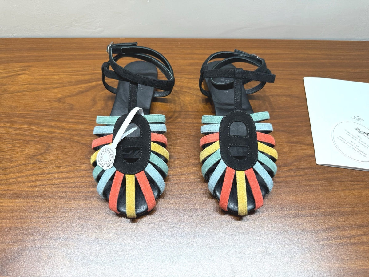 HM Nour Sandals Black Colorful Suede 849489