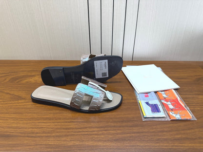 HM Sandal Silver Gray in Snakeskin 788518