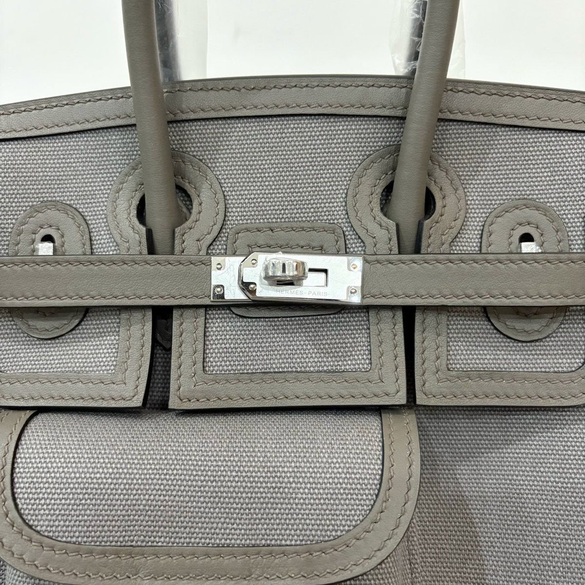 HM Birkin Cargo 25CM Handbag Grey Swift Canvas