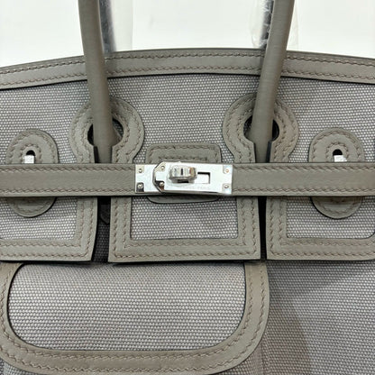 HM Birkin Cargo 25CM Handbag Grey Swift Canvas