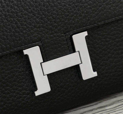 HM Clutch Constance 20.5 Black Calfskin GHW