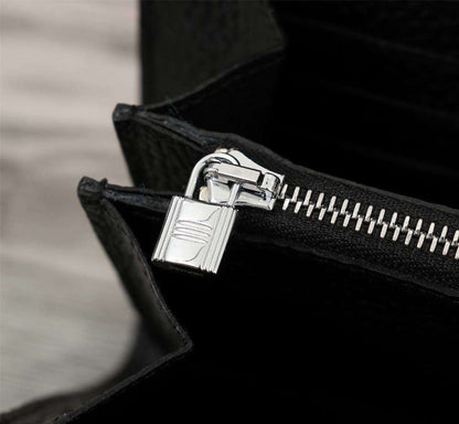 HM Clutch Constance 20.5 Black Calfskin GHW