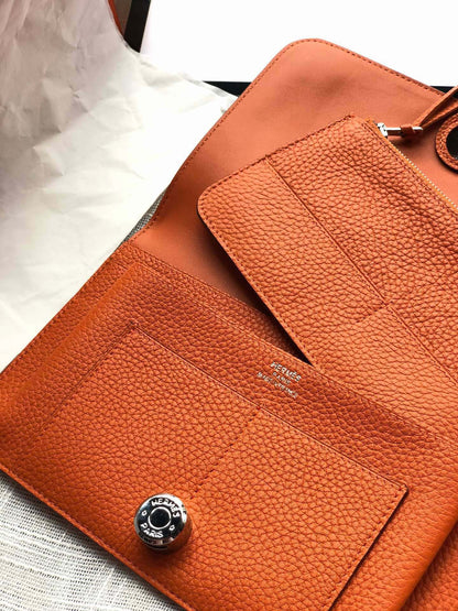 HM Dogon Wallet 20 Orange Togo SHW