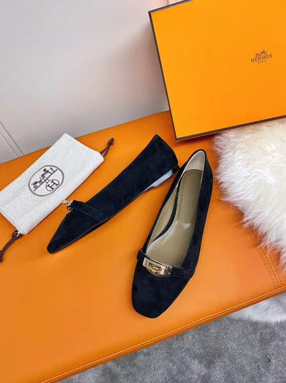 HM Liberty Ballet Flats Black Suede 679993