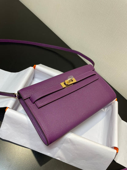 kelly woc 20.5 purple epsom gold hardware