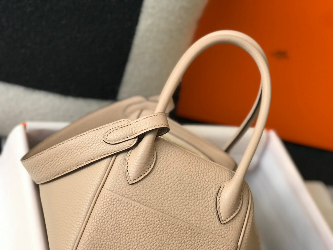 HM LINDY 30 BAG BEIGE TAURILLON CLEMENCE LEATHER