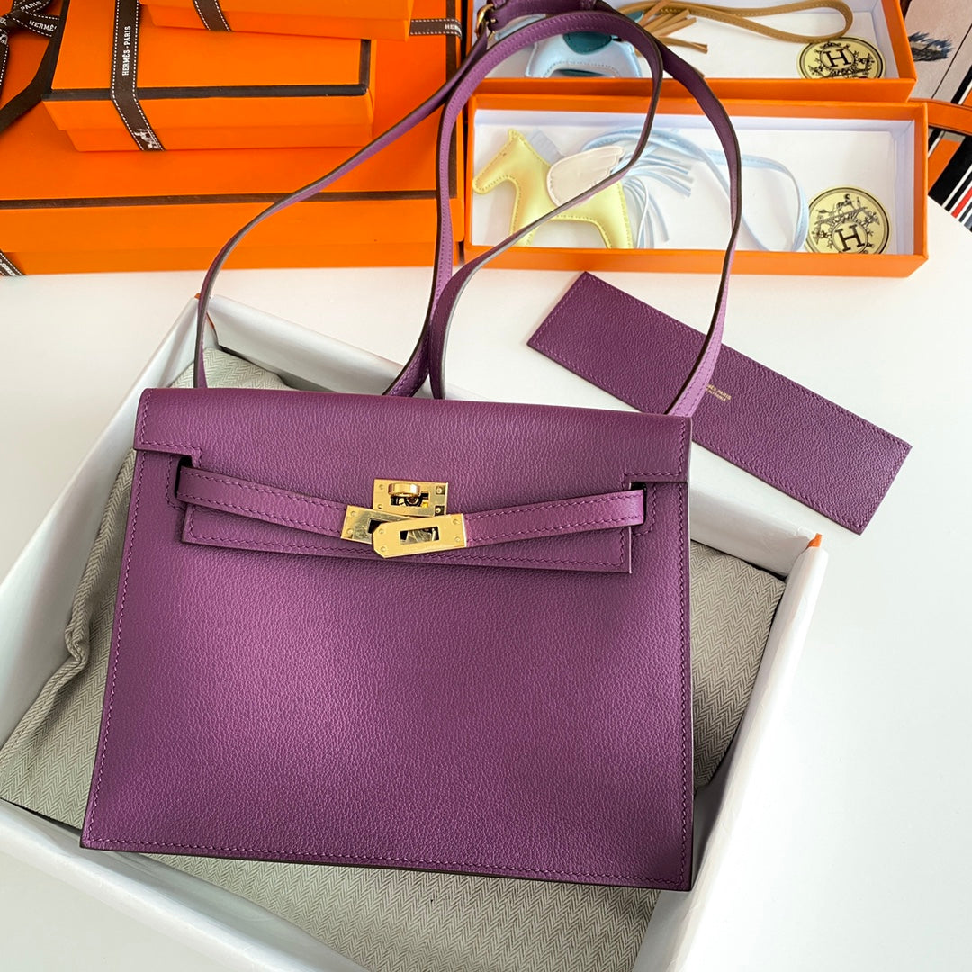 Kelly Danse II 22cm Purple Evercolor Leather Ghw