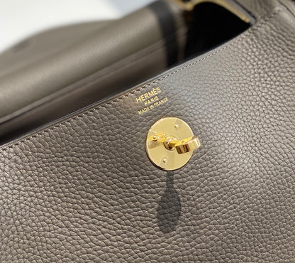 HM LINDY 26 BAG OLIVE TAURILLON CLEMENCE LEATHER