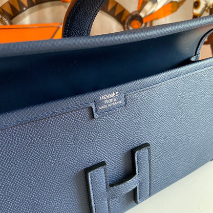 HM Jige Elan 29 Clutch In Navy Blue Calfskin (25 days of production)
