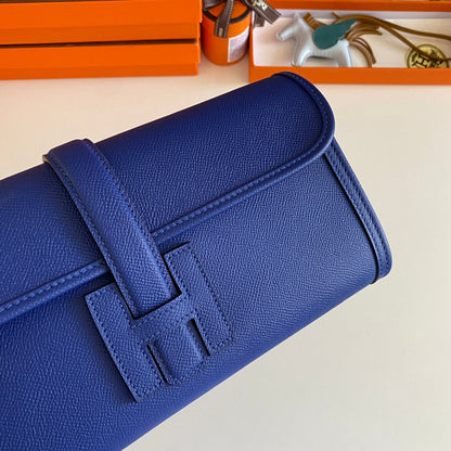 HM Jige Elan 29 Clutch In Cobalt Blue Calfskin (25 days of production)