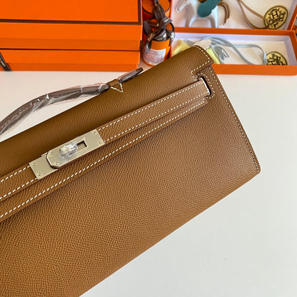 HM Kelly Cut 31 Peanut Butter Epsom Leather Silver Hardware 229056