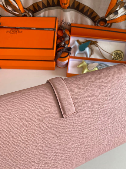 HM Jige Elan 29 Clutch In Crepe Pink Calfskin (25 days of production)