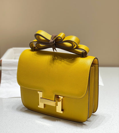 constance 24 yellow epsom leather gold hardware