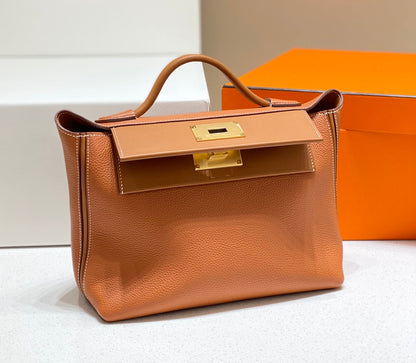 HM 26s 24/24 Bag 29cm Tan Brown Togo Leather