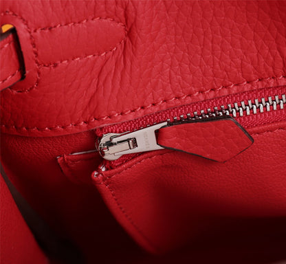 HM KELLY BAG 25 RED TOGO SILVER HARDWARE