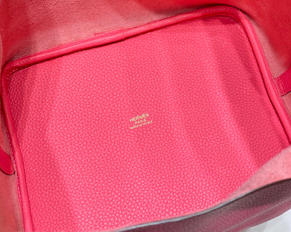 HM PICOTIN LOCK 18 RED PINK TOGO LEATHER