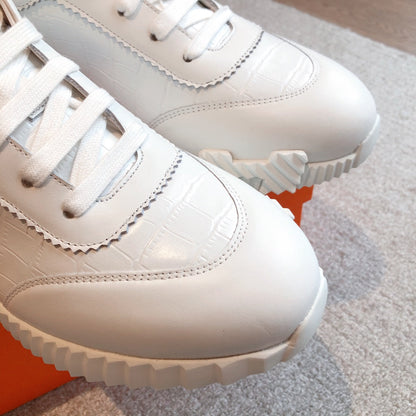 HM Bouncing Sneakers White Embossed Sheepskin 705797