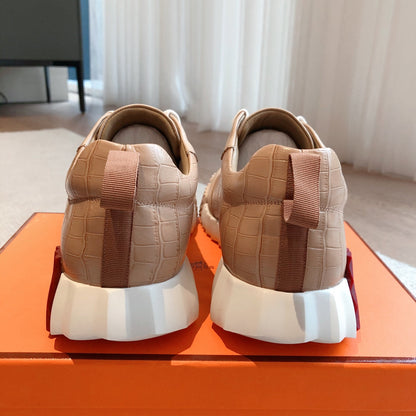 HM Bouncing Sneakers Beige Embossed Sheepskin 705801