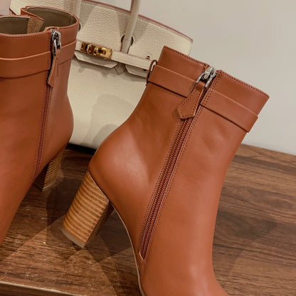 HM Saint Germain Ankle Boot Brown Calfskin