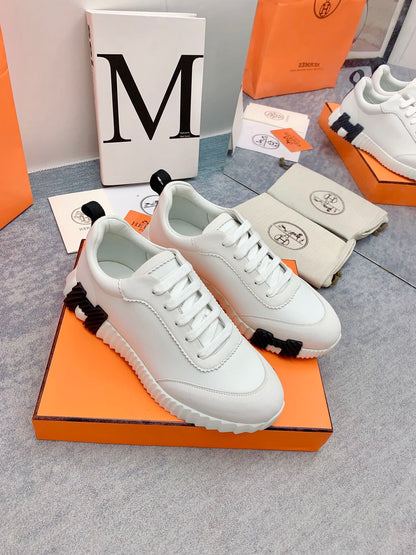 HM Bouncing Sneaker In White Silk Lambskin 106449