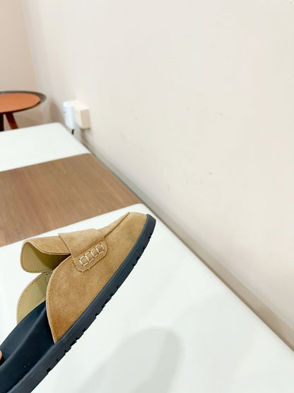 HM GO MULE BROWN SUEDE