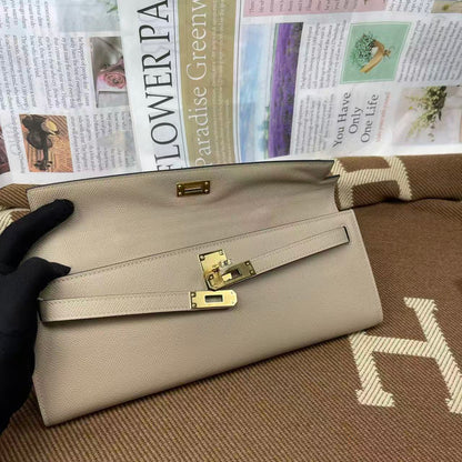 HM Kelly Cut 31 Crimson Beige Epsom Leather Gold Hardware