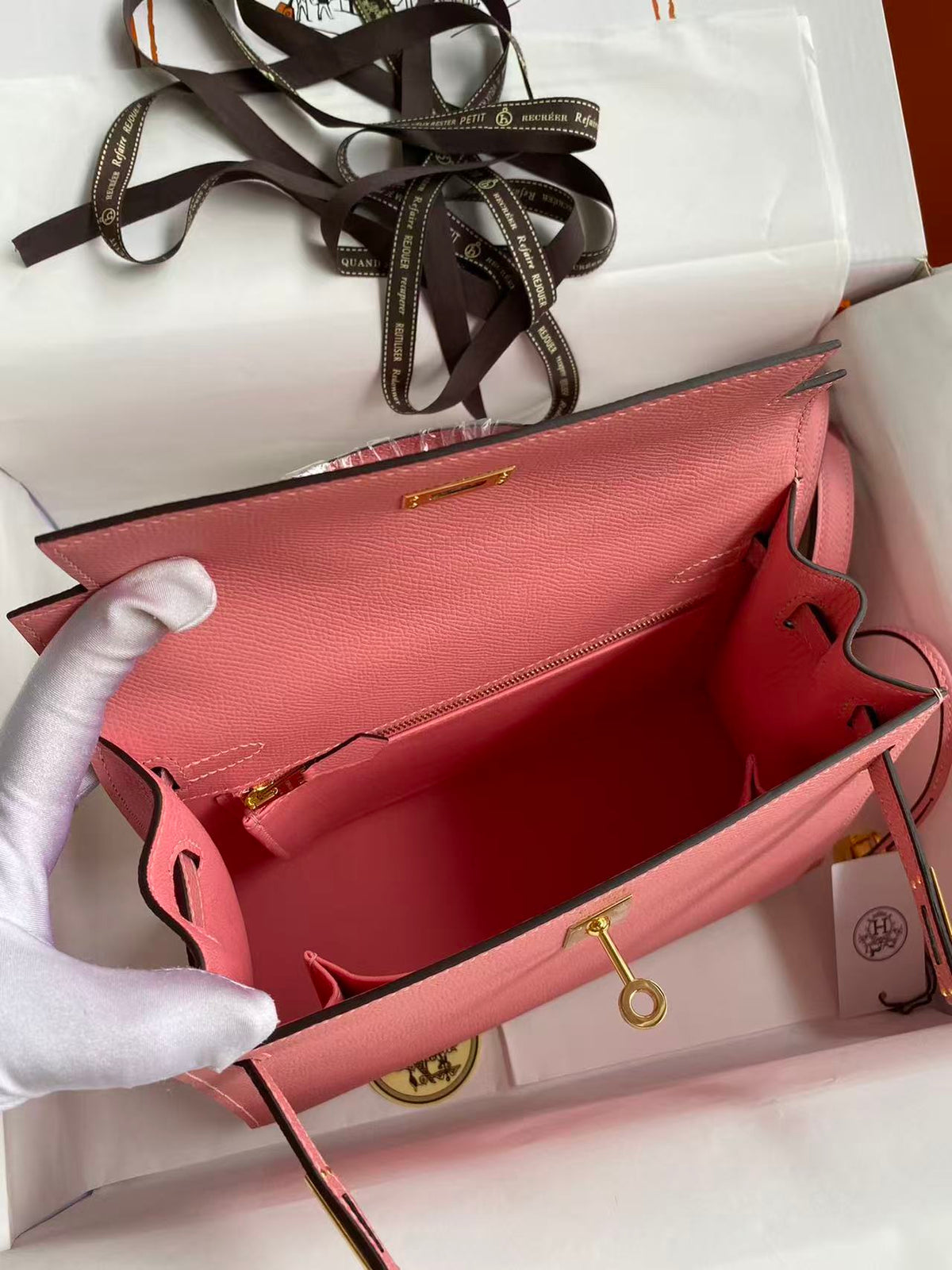 HM Mini Kelly 25cm Light Pink Epsom Leather