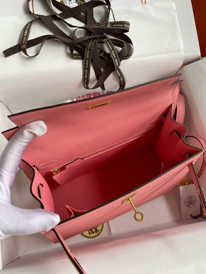 HM Mini Kelly 25cm Light Pink Epsom Leather