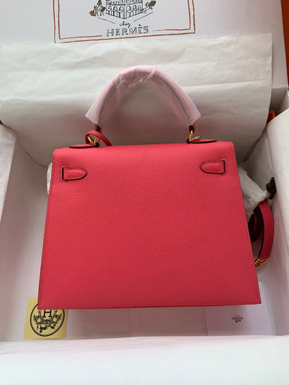 HM Kelly Sellier 25 Bag Rose Extreme Epsom Leather