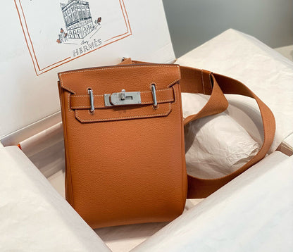 HM HAC A DOS PM 26CM GOLD TOGO LEATHER SILVER HARDWARE