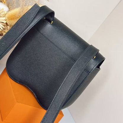 HM Della Cavalleria Mini Bag Black Epsom Leather Gold Hardware