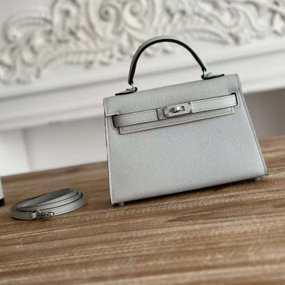 HM KELLY 19CM PALE BLUE EPSOM LEATHER