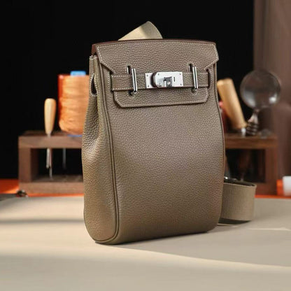 HM 25 Hac a Dos PM Bag Etoupe Silver Togo Leather