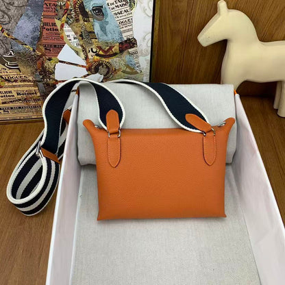 HM Videpoches Crossboby Bag 24cm Orange Togo Leather