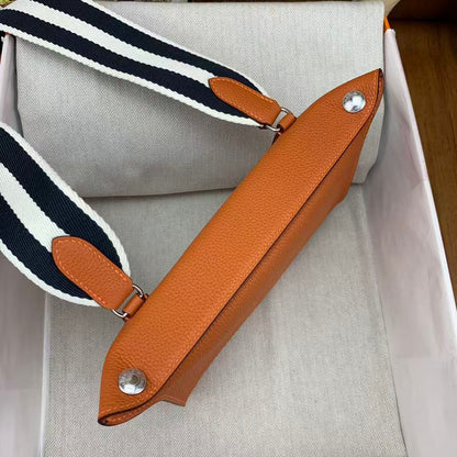 HM Videpoches Crossboby Bag 24cm Orange Togo Leather