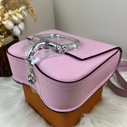 HM Della Cavalleria Mini Bag Light Pink Epsom Leather