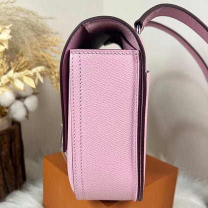 HM Della Cavalleria Mini Bag Light Pink Epsom Leather