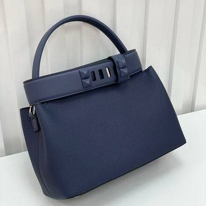 HM Medor Bag With Collier De Chien Clasp Dark Blue Togo And Swift Calfskin