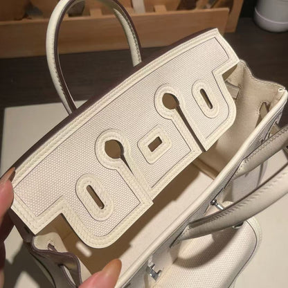 HM Birkin 25 Cargo Bag Canvas Toile Swift