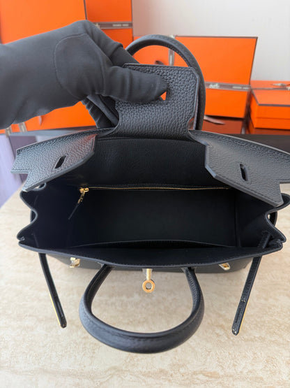 HM BIRKIN 25CM BLACK TOGO LEATHER GOLD HARDWARE (MADE - TO - ORDER)