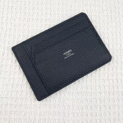 HM Citizen Twill Card Holder Black Calfskin