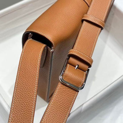 HM 26s Steve Light Junior Messenger Bag Tan Togo Calfskin