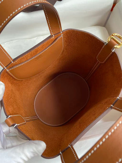 HM Loop Bag 23cm Tan Brown Togo Leather