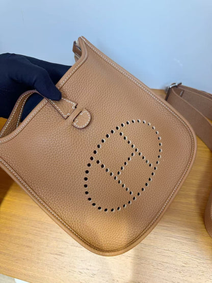 HM Evelyne 23cm Tan Brown Togo Leather