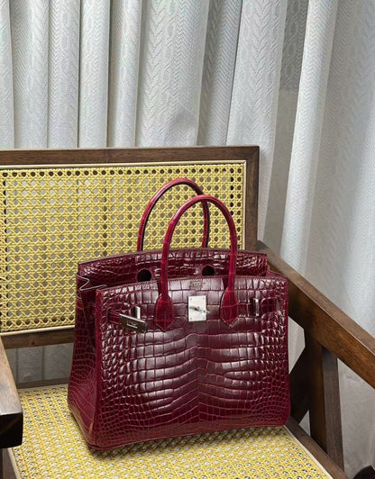 HM Birkin 25cm Deep Red Shiny Crocodile (15 day for production)