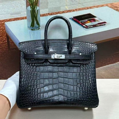 HM Birkin 25cm Black Matte Alligator Leather Hardware