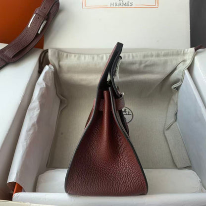 HM Jypsière 28 Bag Burgundy Togo Leather